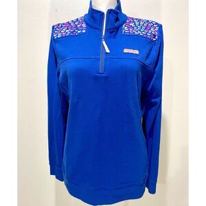 Vineyard Vines sweater jacket sweatshirt logo trim outdoors blue casual women M